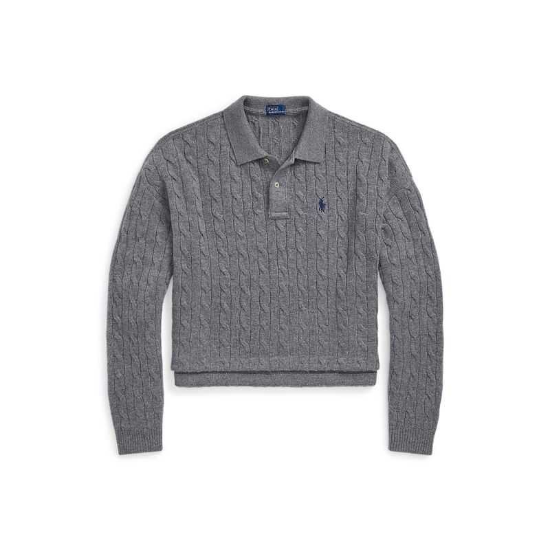 Polo Ralph Lauren Cable Wool-Cashmere Polo Shirt image number 2
